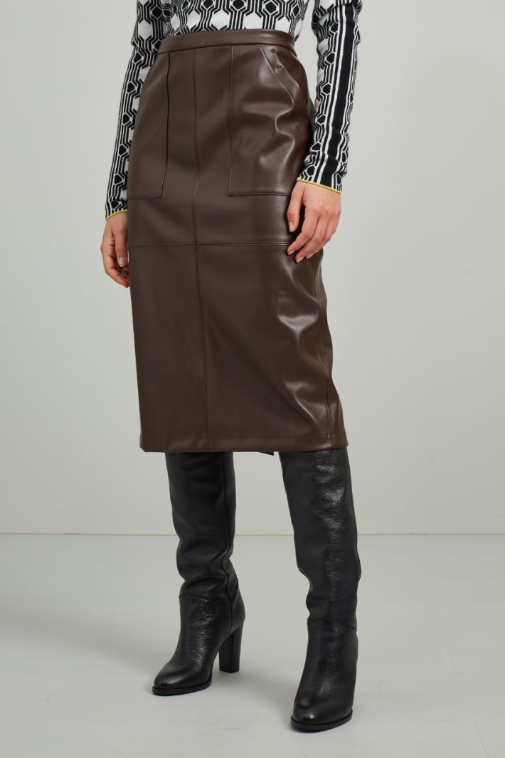 Gonna a tubo in similpelle Fashion Market