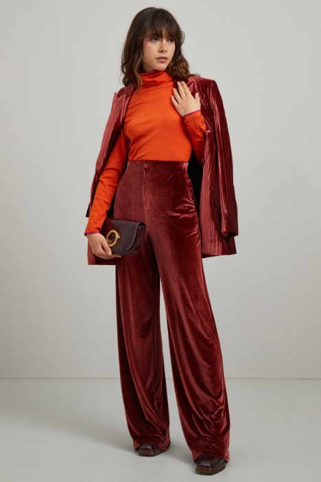 Pantaloni a palazzo in velluto Fashion Market
