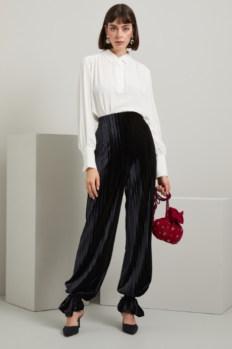 Pantaloni a palazzo in velluto Fashion Market