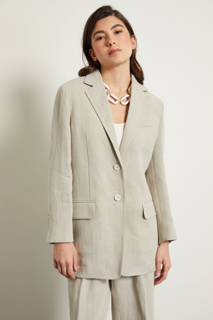 Blazer in stuoia di lino Fashion Market