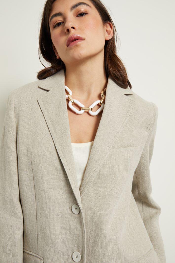 Blazer in stuoia di lino Fashion Market