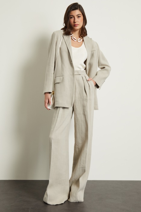 Blazer in stuoia di lino Fashion Market