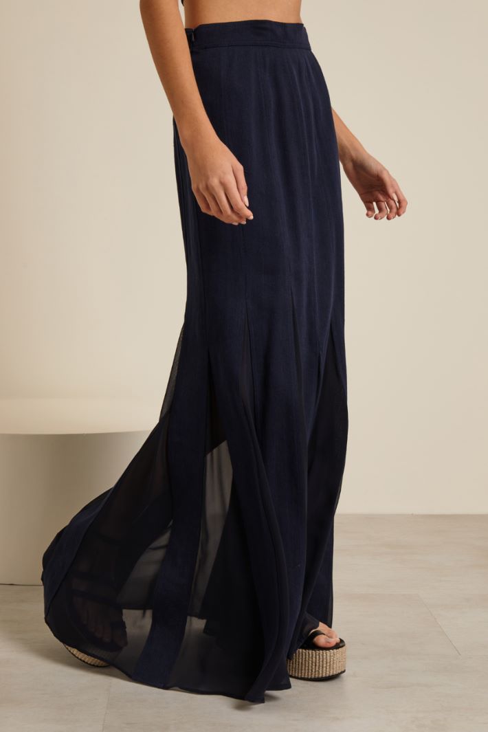 Gonna lunga in bull e georgette Fashion Market