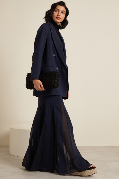 Gonna lunga in bull e georgette Fashion Market