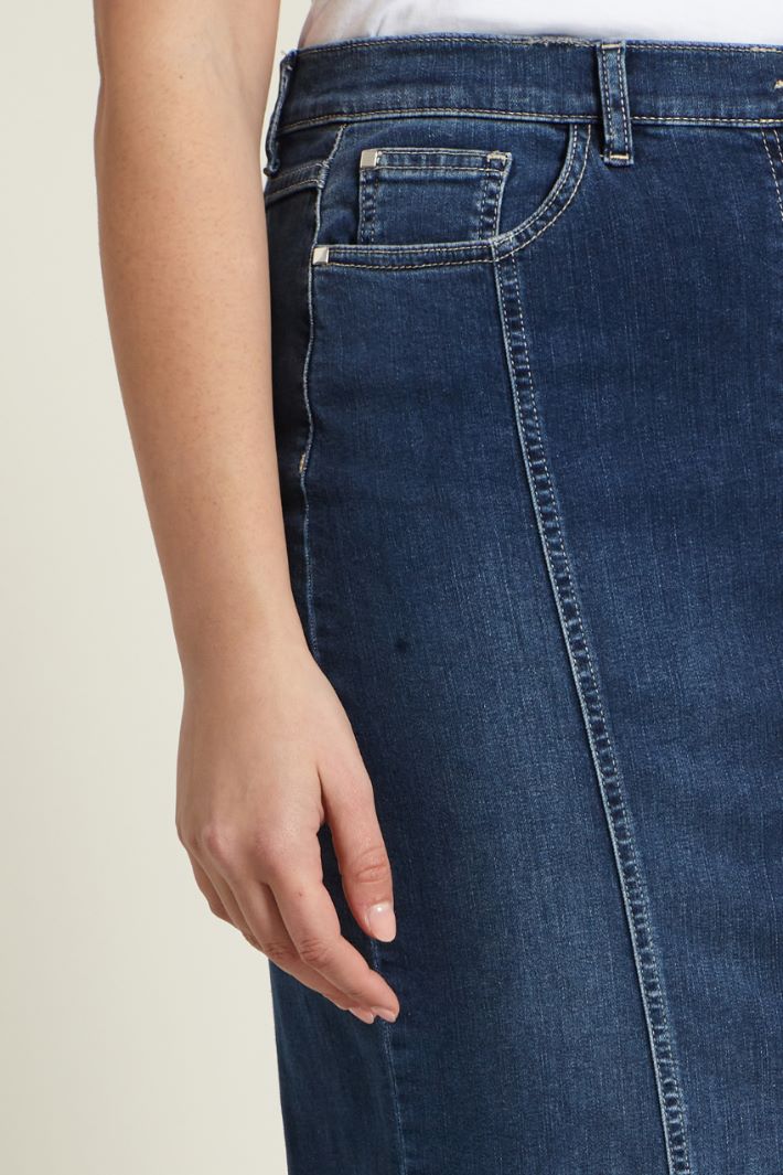 Gonna in denim con spacco Fashion Market