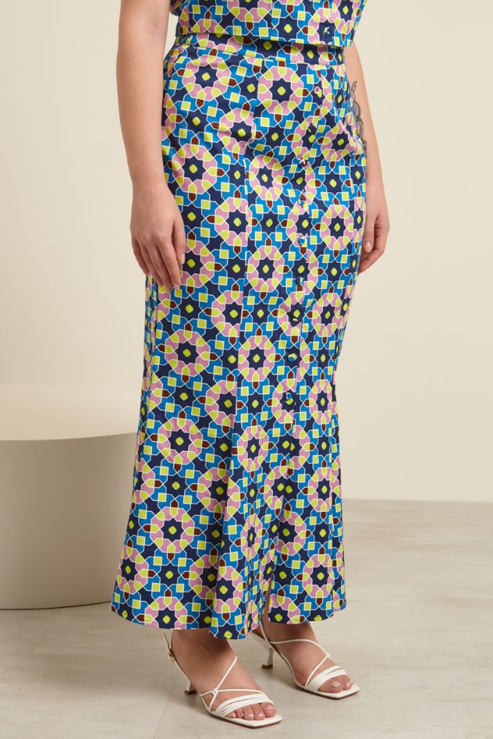 Gonna a sirena stampata Fashion Market