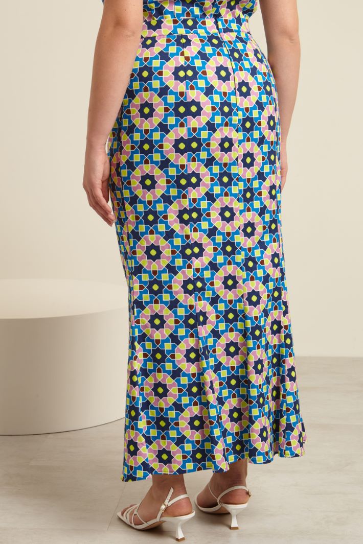 Gonna a sirena stampata Fashion Market