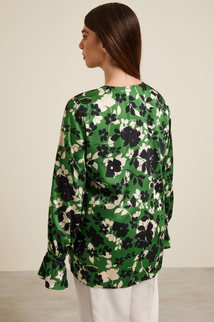 Blusa in twill stampato Fashion Market