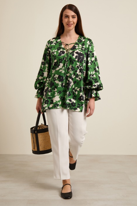 Blusa in twill stampato Fashion Market