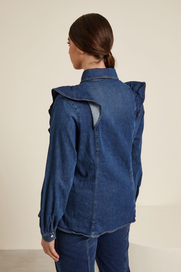 Camicia in denim con volant Fashion Market