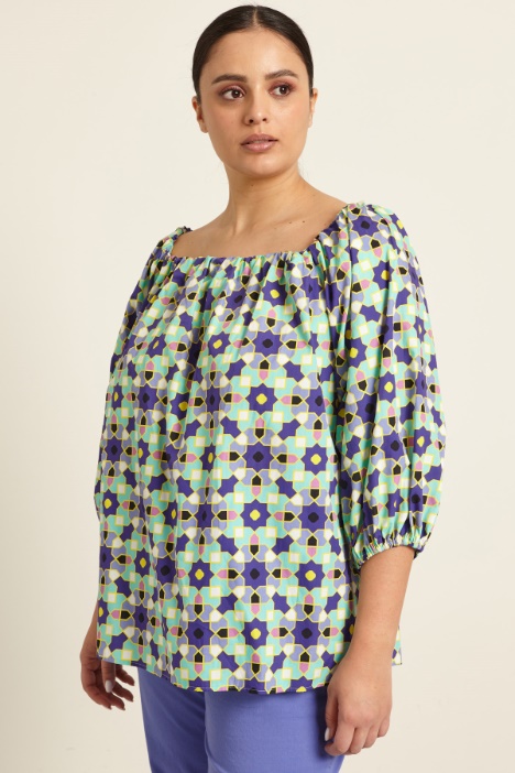 Casacca con scollo off-shoulders a fantasia Fashion Market