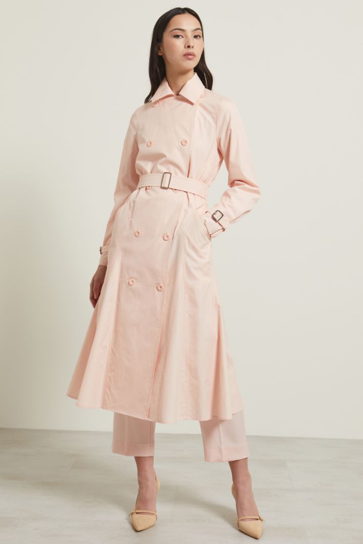 Trench doppiopetto in popeline Trench doppiopetto in popeline