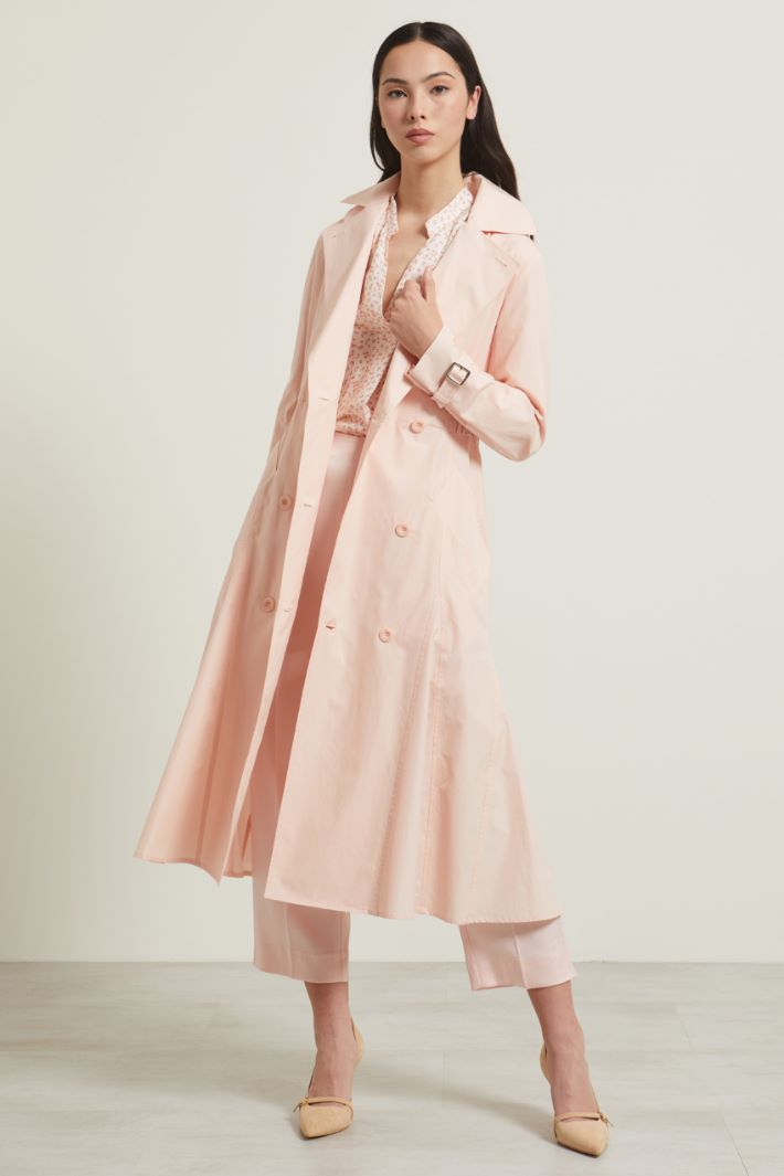 Trench doppiopetto in popeline Trench doppiopetto in popeline