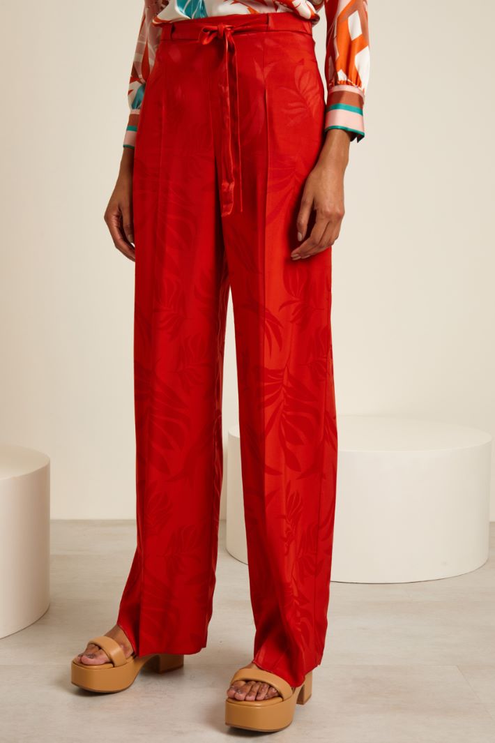 Pantaloni jacquard con cintura Fashion Market