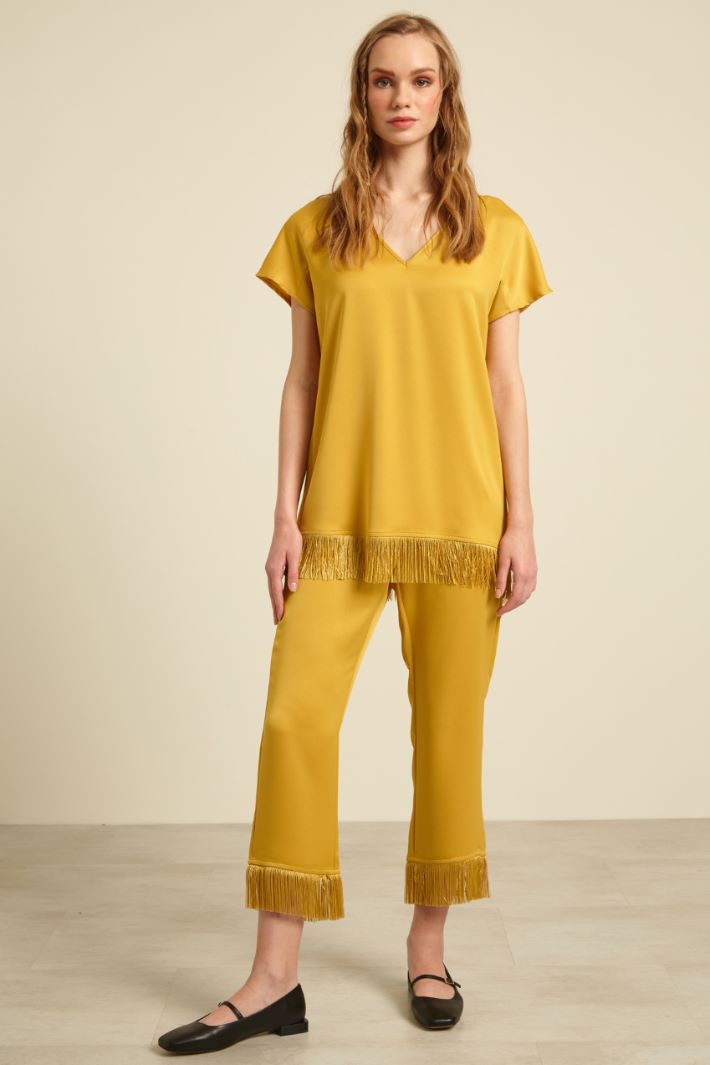 Pantaloni con frange al fondo Fashion Market