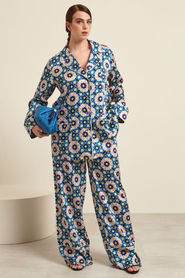 Pantaloni in twill stampato Fashion Market