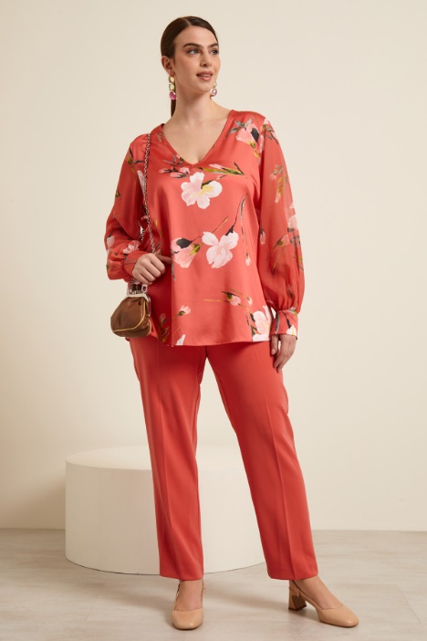 Blusa in twill e georgette Fashion Market