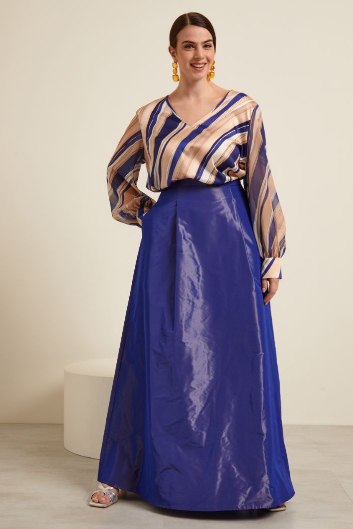 Blusa in twill e georgette Fashion Market