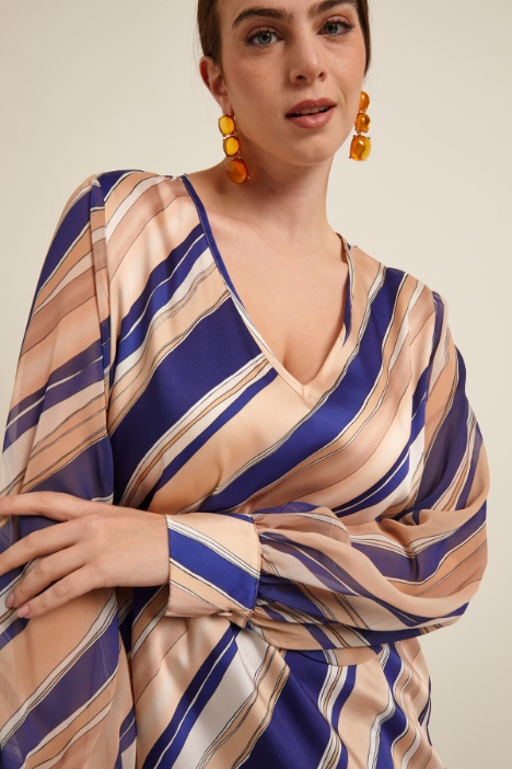 Blusa in twill e georgette Fashion Market