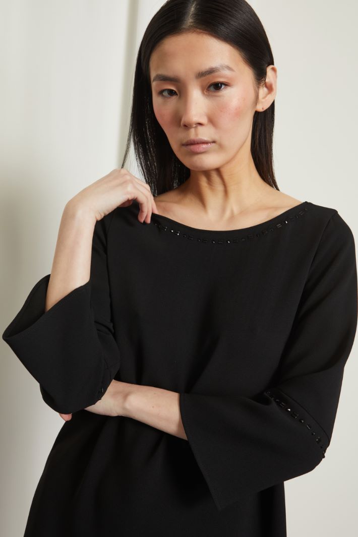 Abito con profili di strass Fashion Market