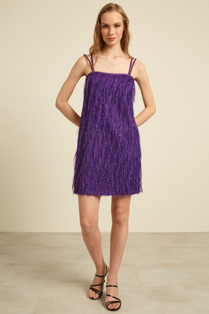 Abito in satin con frange Fashion Market