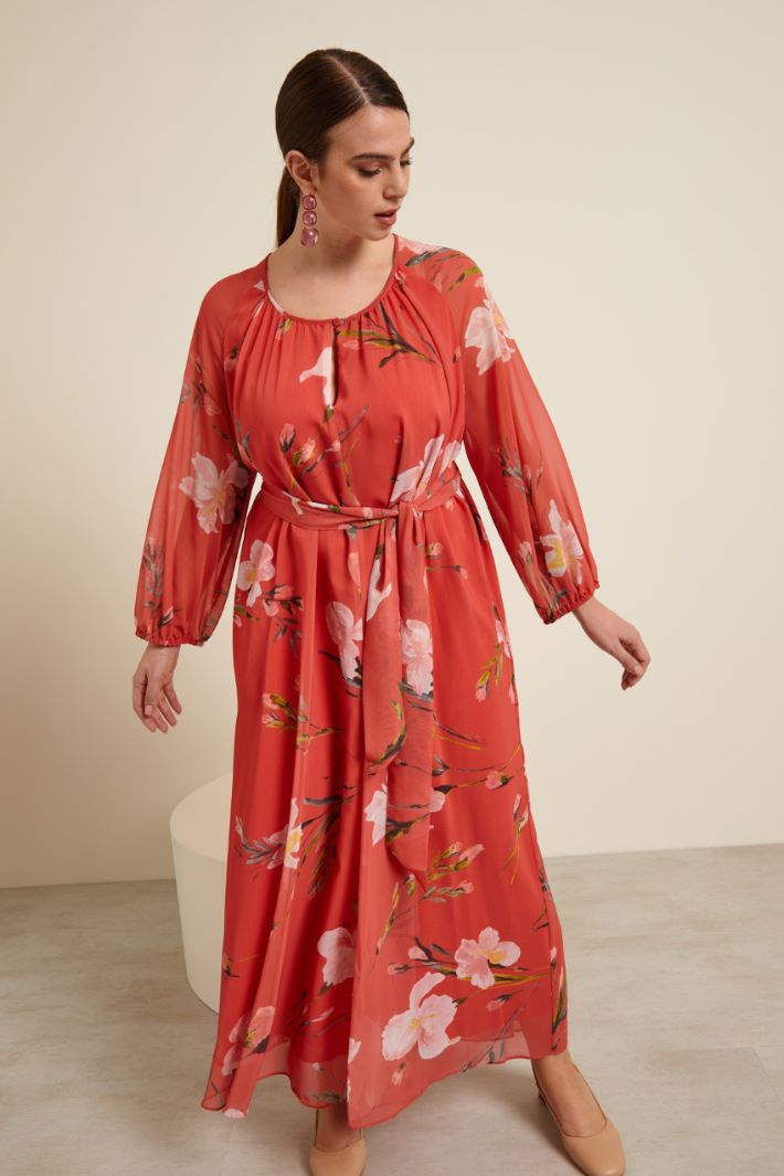 Abito in georgette con cintura Fashion Market Abito in georgette con cintura Fashion Market