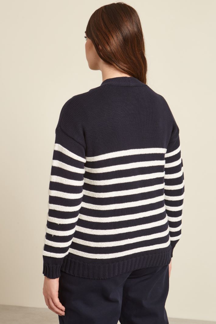 Cardigan boxy in cotone tinto filo Fashion Market