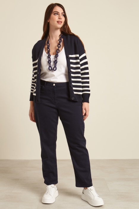 Cardigan boxy in cotone tinto filo Fashion Market