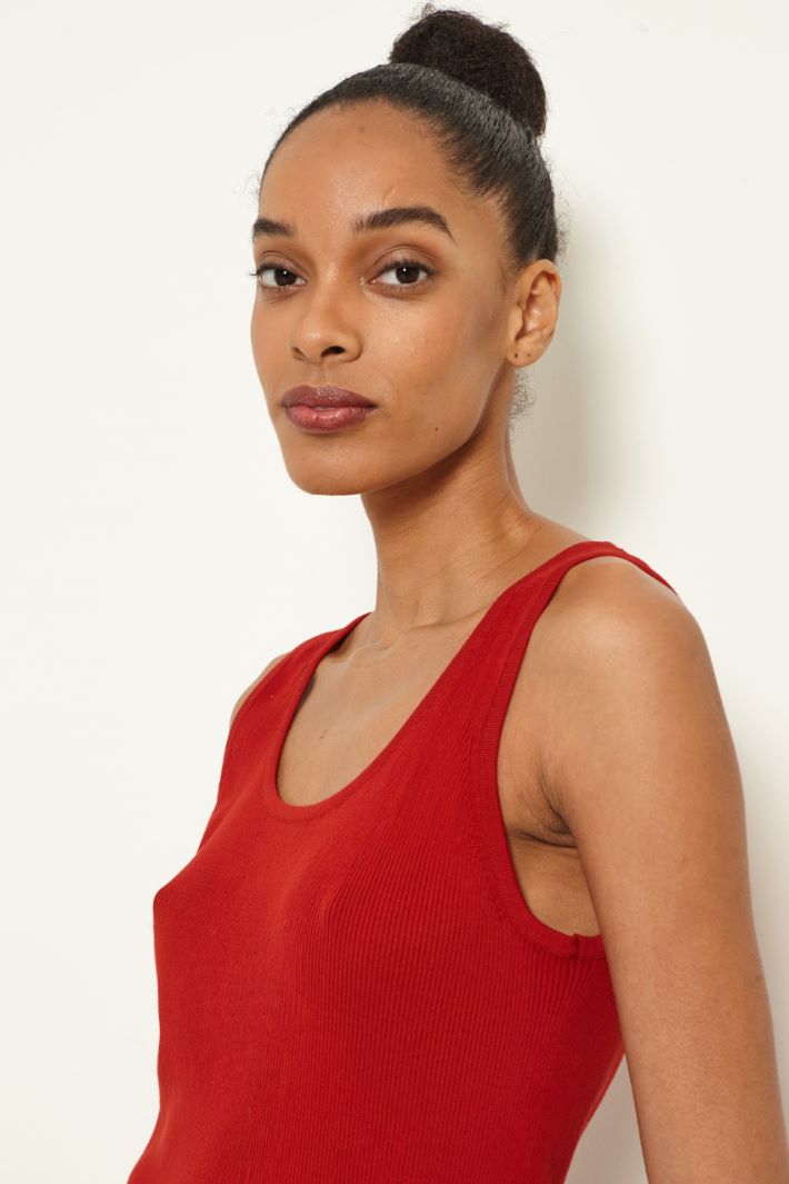 Top smanicato in puro cotone Fashion Market