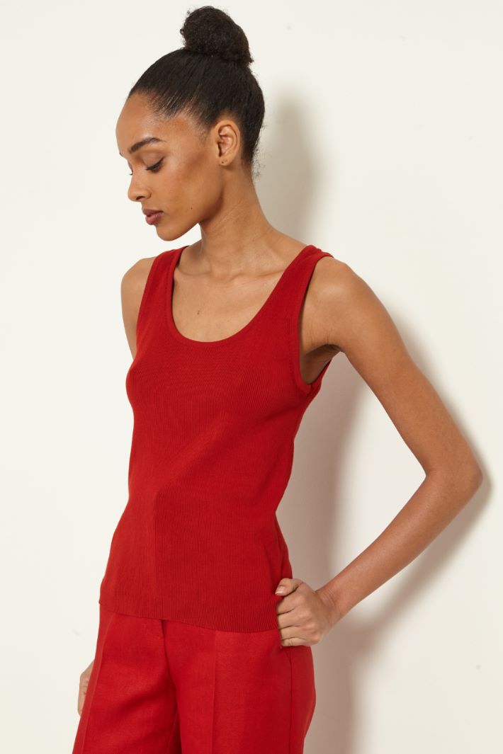 Top smanicato in puro cotone Fashion Market