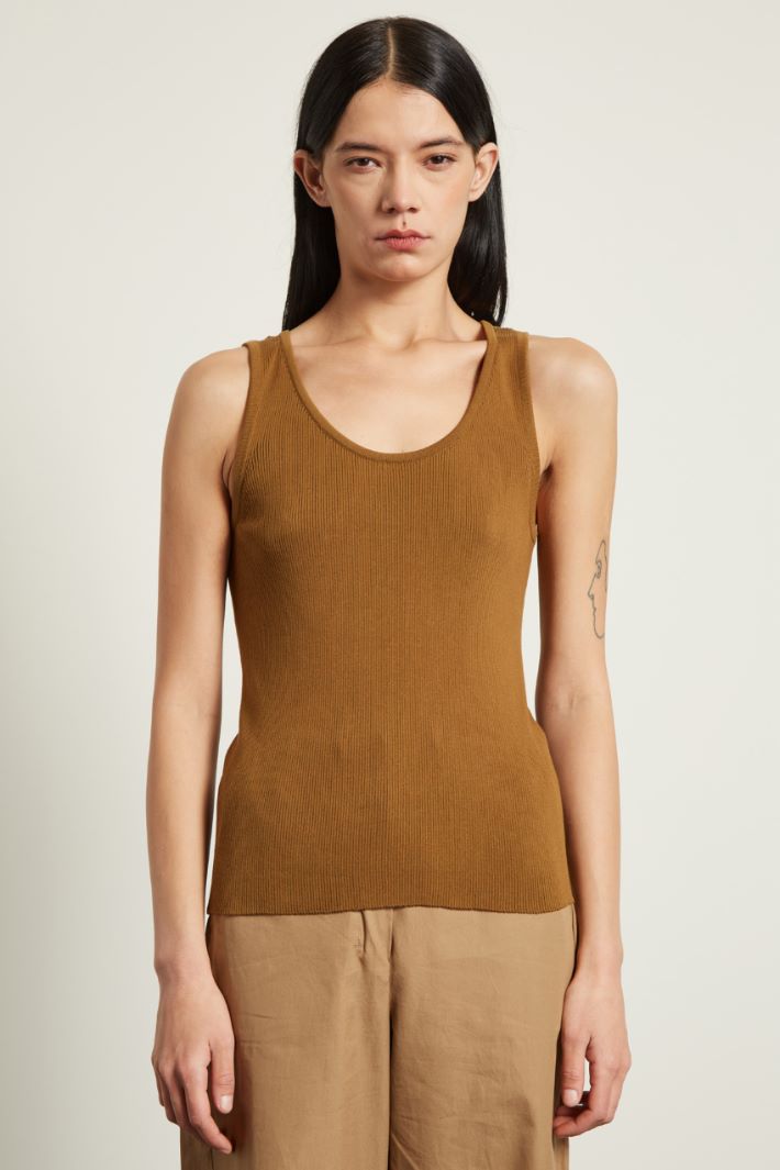 Top smanicato in puro cotone Fashion Market