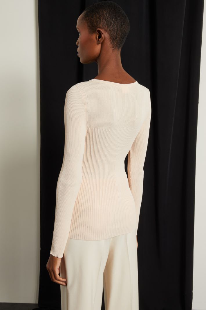 Maglia sderente a costine Fashion Market Maglia sderente a costine Fashion Market