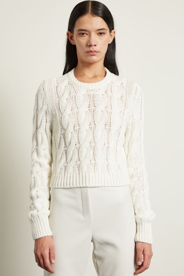 Maglia cropped a trecce Fashion Market