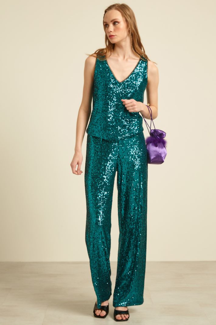 Pantaloni in tulle con pailettes Fashion Market