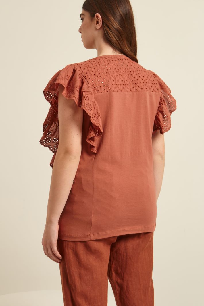 T-shirt in jersey e sangallo Fashion Market