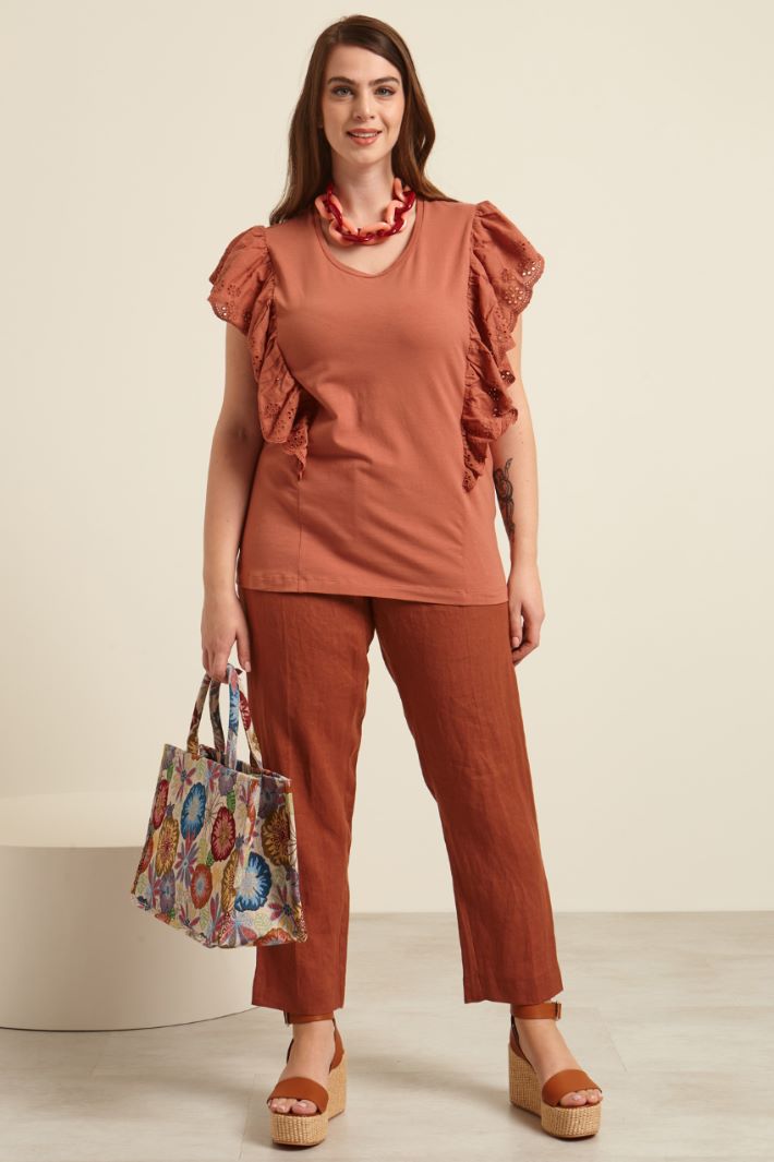 T-shirt in jersey e sangallo Fashion Market