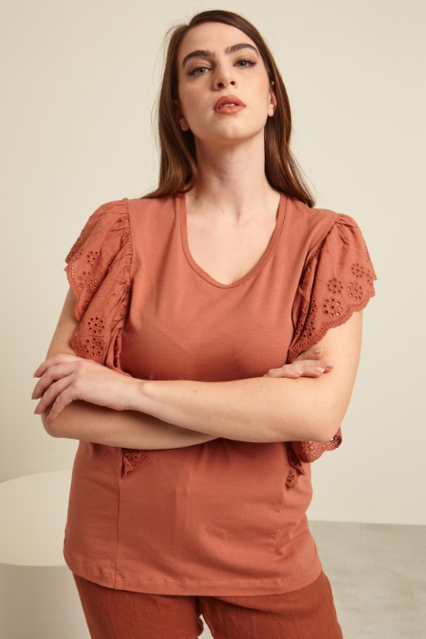 T-shirt in jersey e sangallo Fashion Market