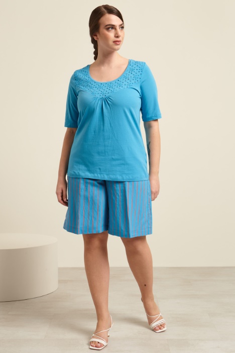 T-shirt in jersey e sangallo Fashion Market