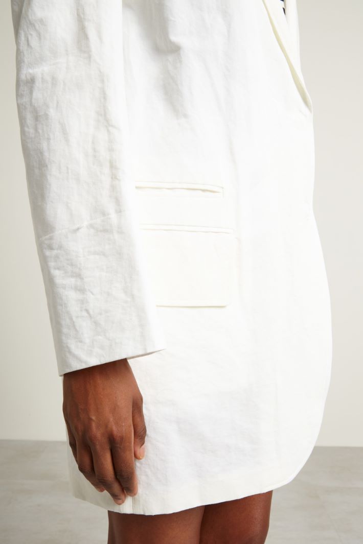 Blazer oversize in cotone e lino Fashion Market