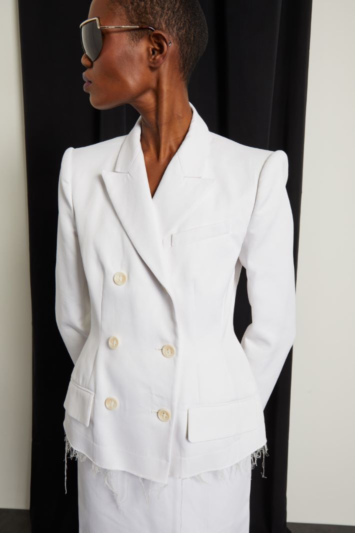 Blazer doppiopetto sfrangiato Fashion Market