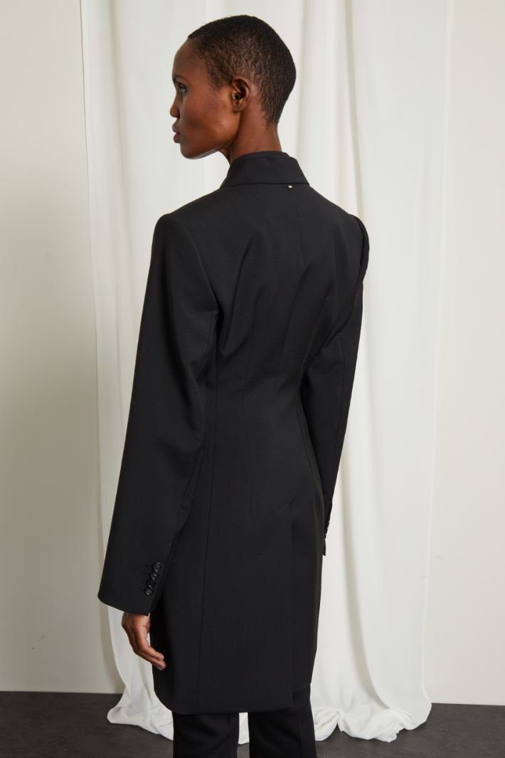 Blazer lungo con rever a lancia Fashion Market