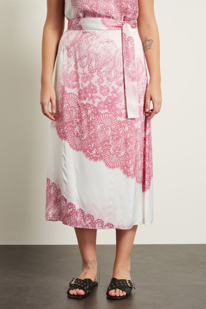 Gonna in raso stampato Fashion Market