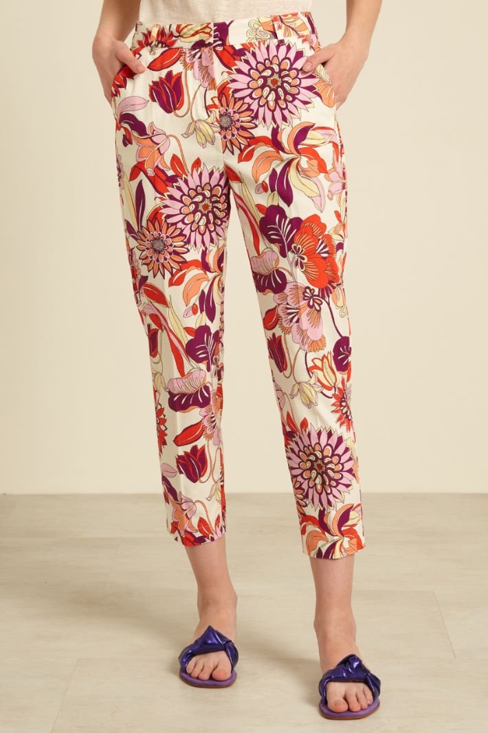 Pantaloni a sigaretta in cotone Fashion Market