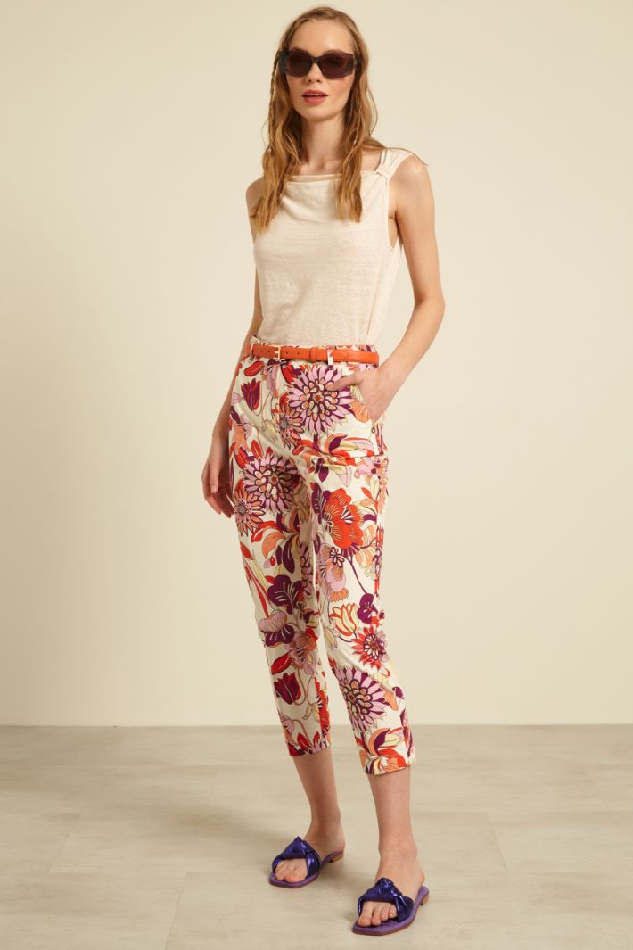 Pantaloni a sigaretta in cotone Fashion Market