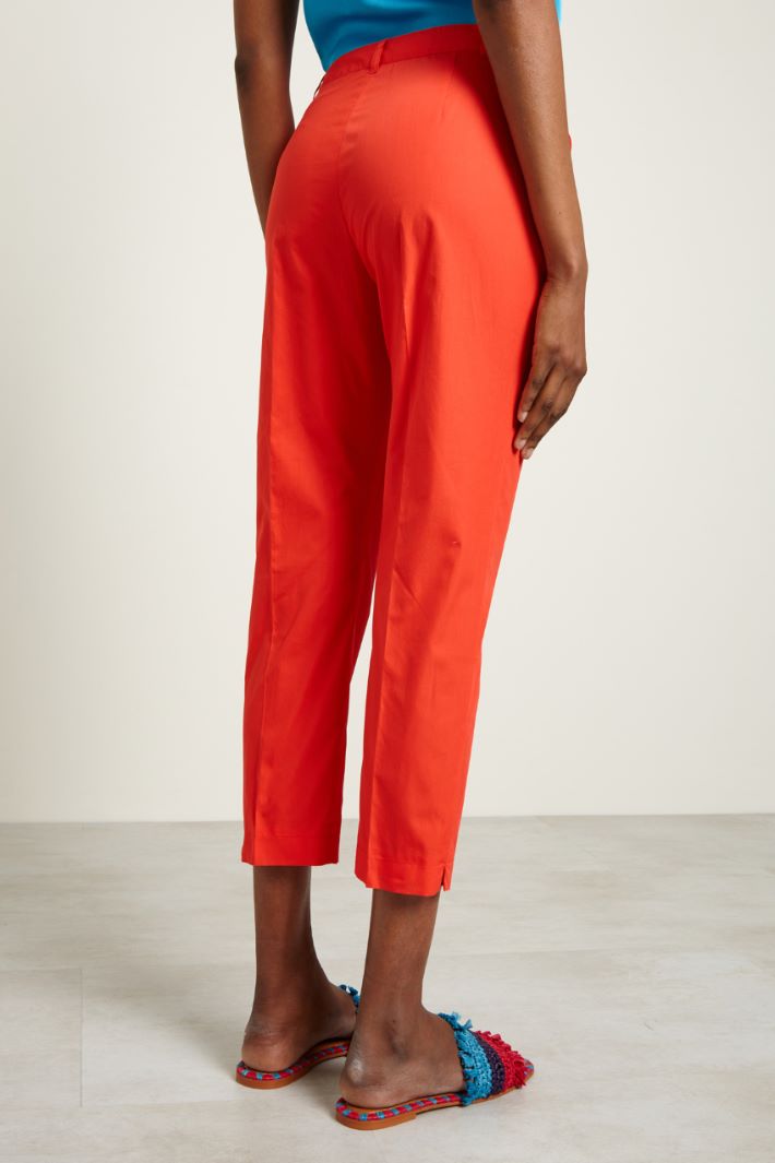 Pantaloni a sigaretta in cotone Fashion Market