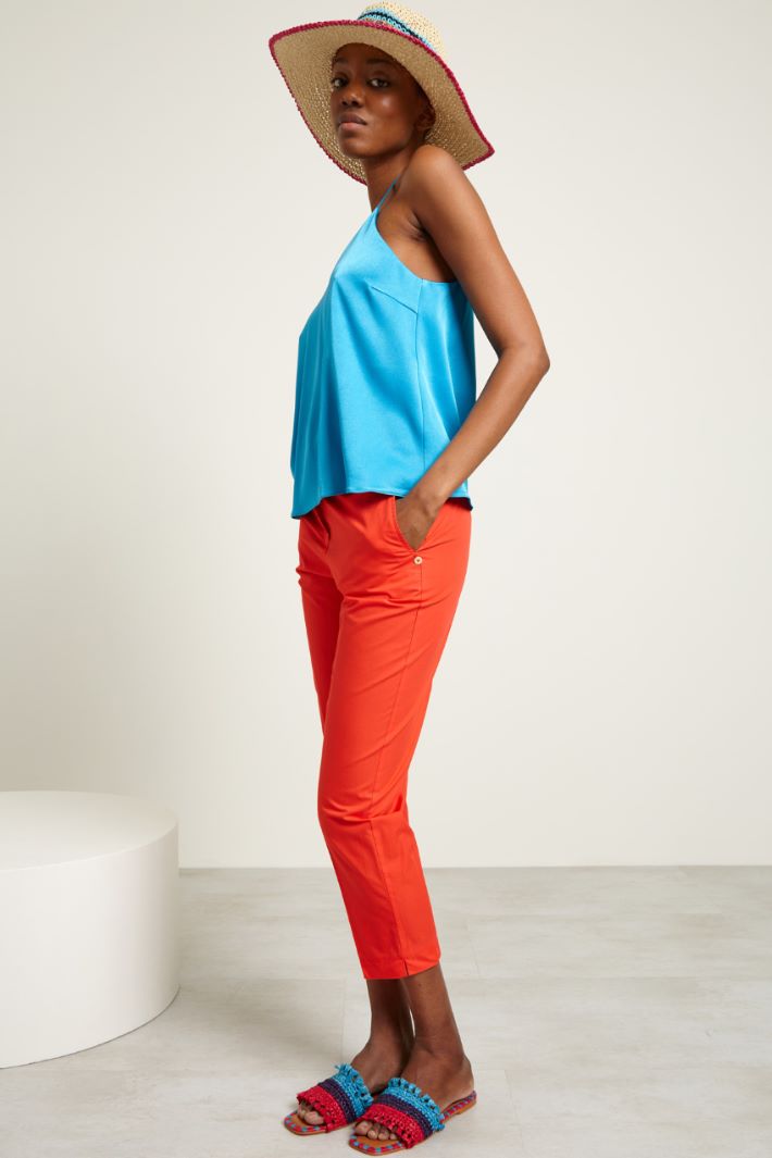 Pantaloni a sigaretta in cotone Fashion Market