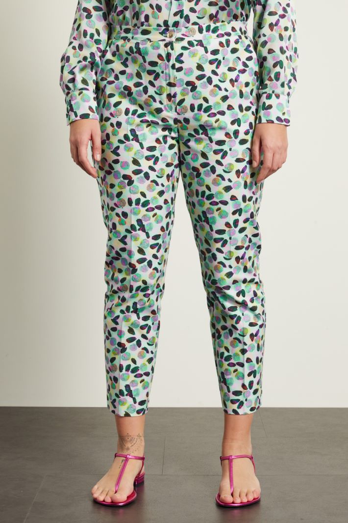 Pantaloni a sigaretta stampati Fashion Market