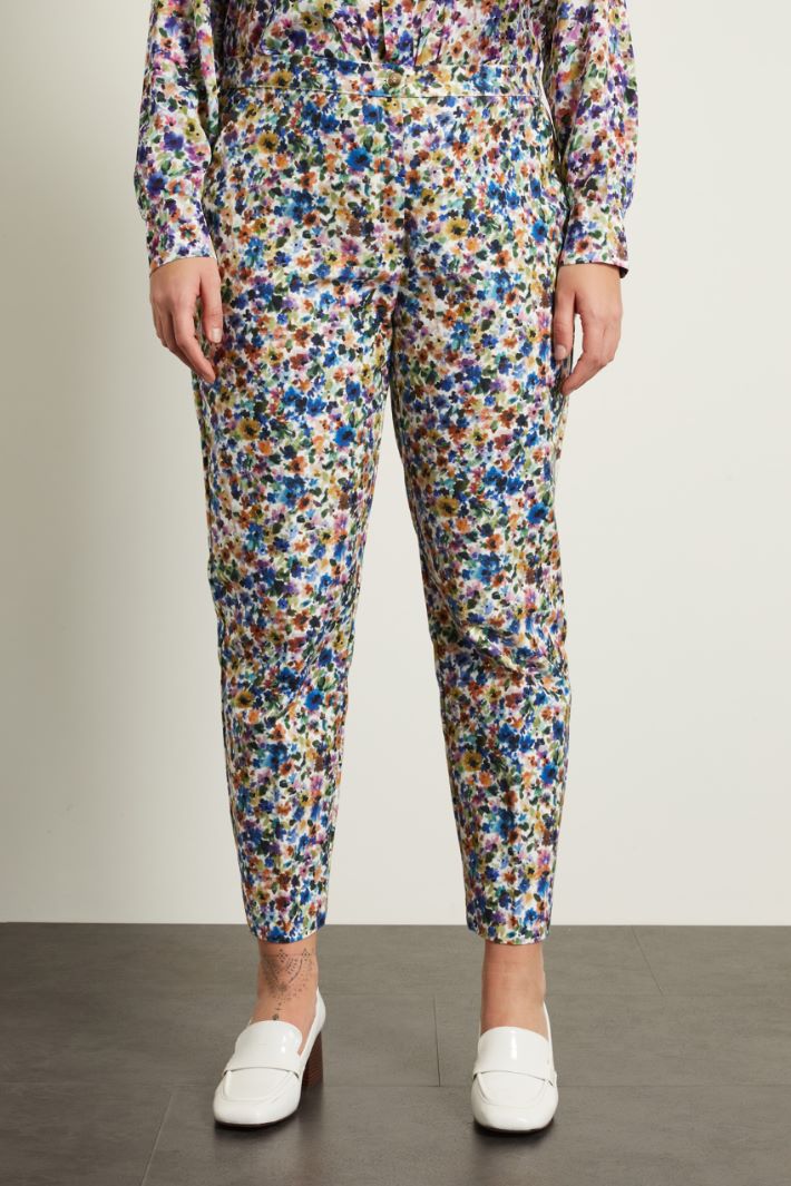 Pantaloni a sigaretta stampati Fashion Market