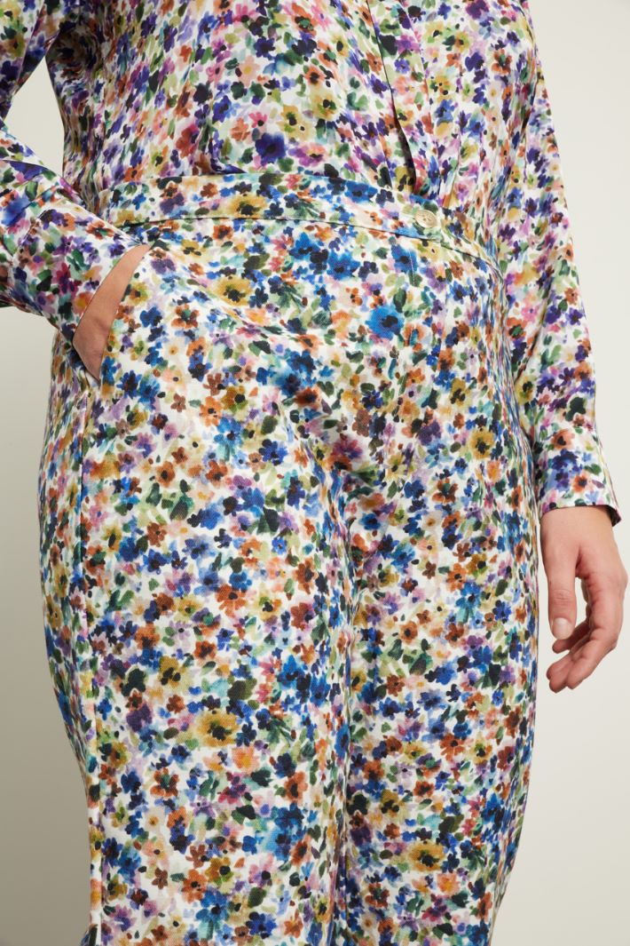 Pantaloni a sigaretta stampati Fashion Market