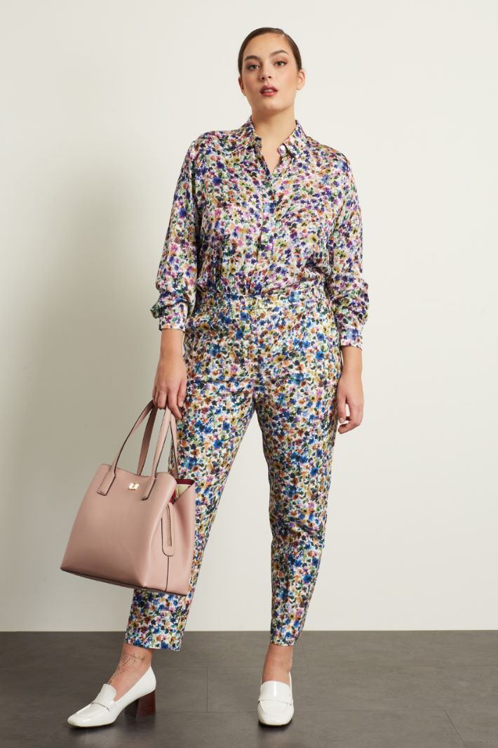 Pantaloni a sigaretta stampati Fashion Market